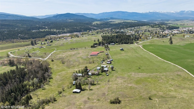 222 Lundeen Rd, Eureka, MT 59917 - aerial view of property and surrounding area featuring mountains