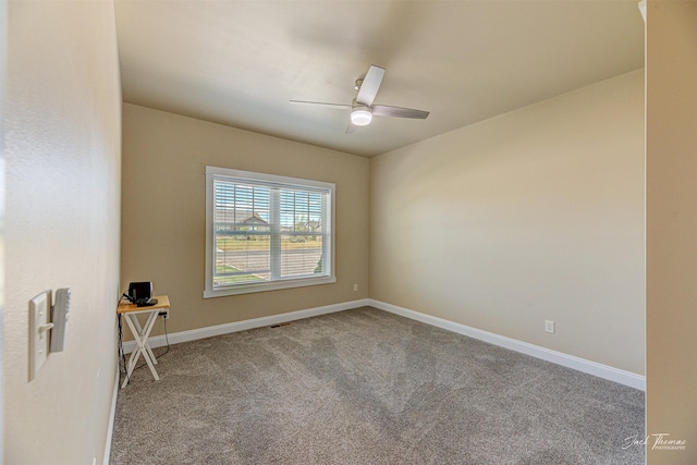 7175 Bootlegger Dr, Helena, MT 59602 - unfurnished room featuring carpet, an office area, baseboards, and a ceiling fan