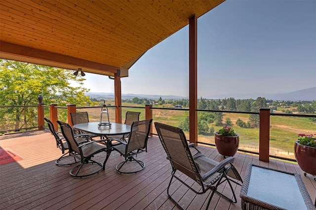 470 Salmon Way, Corvallis, MT 59828 - wooden terrace featuring outdoor dining space