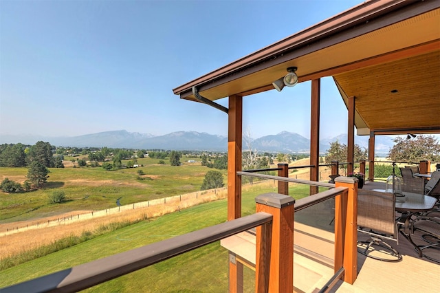 470 Salmon Way, Corvallis, MT 59828 - wooden deck with a mountain view, a view of rural / pastoral area, and a yard