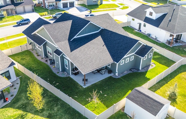 aerial view of residential area