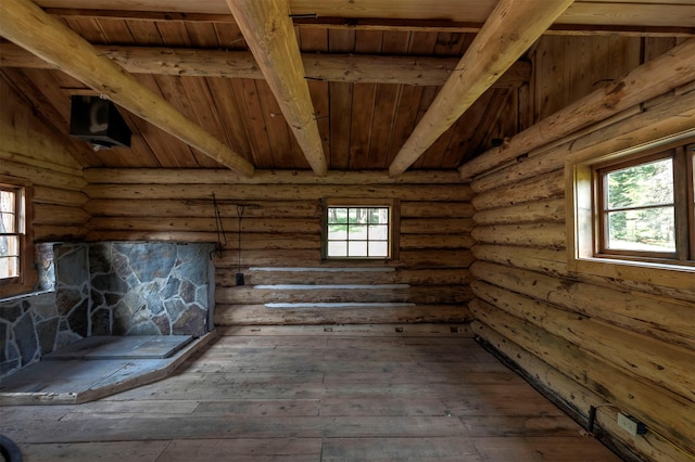 view of unfinished attic