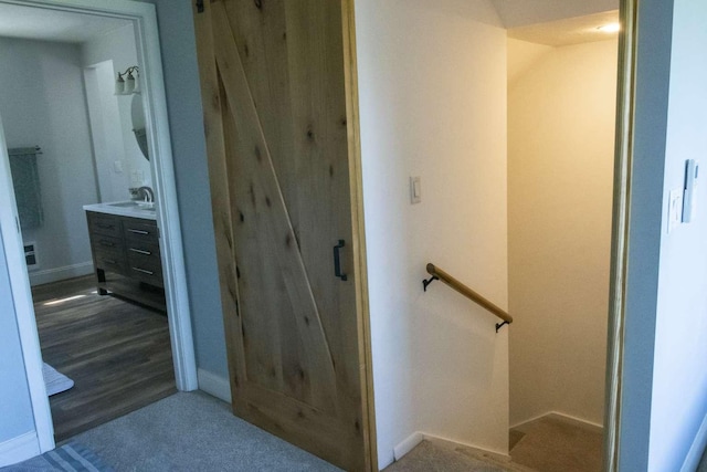 179 Fairmont Rd, Kalispell, MT 59901 - stairway featuring baseboards