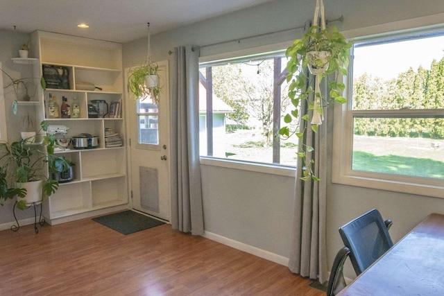 179 Fairmont Rd, Kalispell, MT 59901 - doorway featuring healthy amount of natural light, baseboards, wood finished floors, and recessed lighting