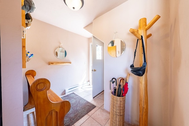 102 Scenery Rd, Libby, MT 59923 - hall with baseboard heating and tile patterned flooring