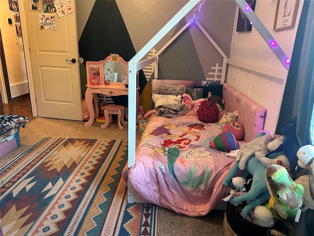 bedroom with carpet