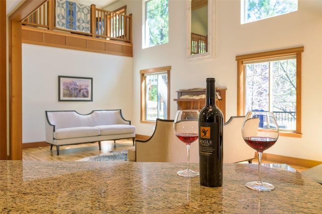 10758 Sleeman Creek Rd, Lolo, MT 59847 - dining space with healthy amount of natural light and a towering ceiling