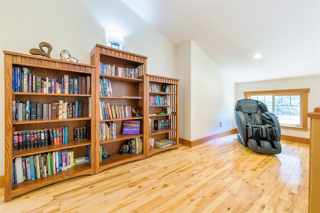 10758 Sleeman Creek Rd, Lolo, MT 59847 - sitting room featuring wood finished floors, baseboards, and recessed lighting