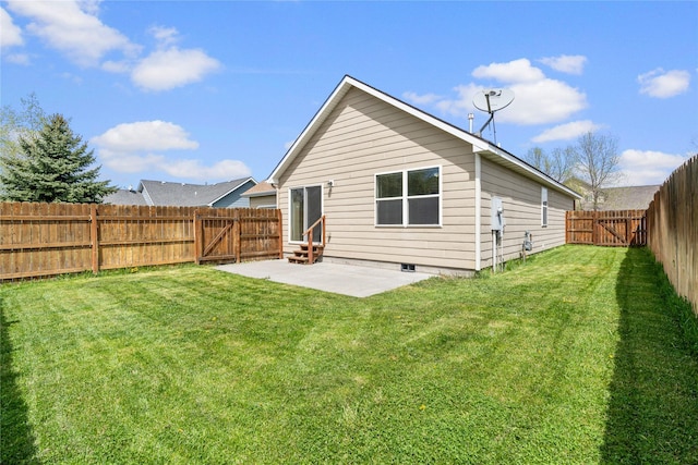 550 Green Tree Dr, Belgrade, MT 59714 - back of property featuring a patio area, entry steps, and crawl space