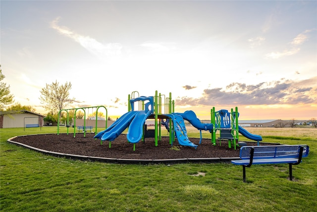 4242 Morningside Cir, Great Falls, MT 59405 - playground at dusk with a lawn