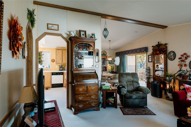 4242 Morningside Cir, Great Falls, MT 59405 - carpeted living area with arched walkways