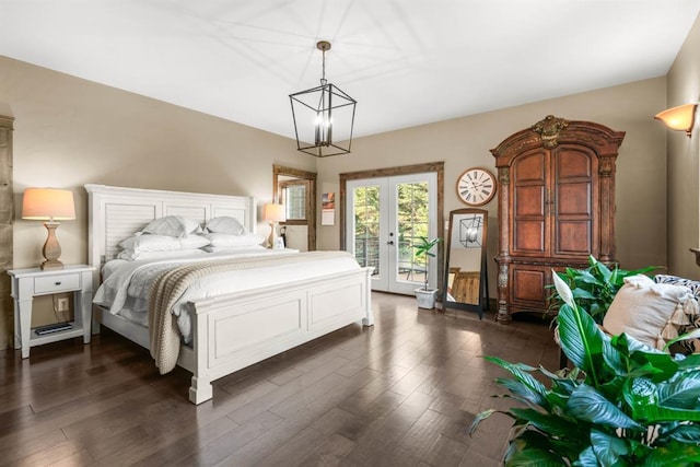 15 Sandi Ln, Heron, MT 59844 - bedroom featuring access to outside, french doors, and dark wood-type flooring
