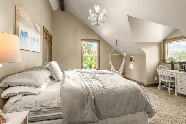 15 Sandi Ln, Heron, MT 59844 - bedroom with carpet floors, a chandelier, and baseboards