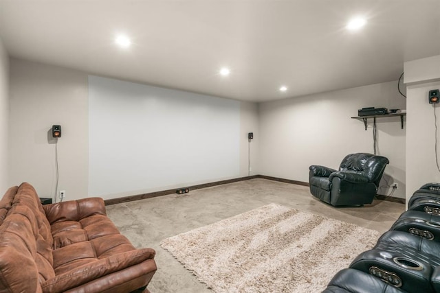 15 Sandi Ln, Heron, MT 59844 - home theater room with recessed lighting, baseboards, and concrete floors