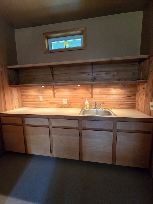401 Western Larch Ln, Yaak, MT 59935 - misc room with a sink and wood walls