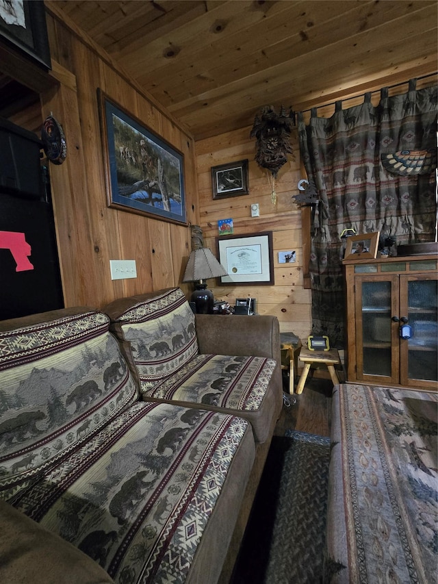 401 Western Larch Ln, Yaak, MT 59935 - living room with wood ceiling, wood walls, and wood finished floors