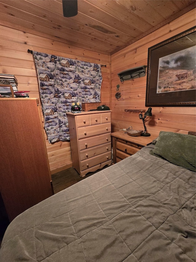 401 Western Larch Ln, Yaak, MT 59935 - bedroom with wood walls and wooden ceiling