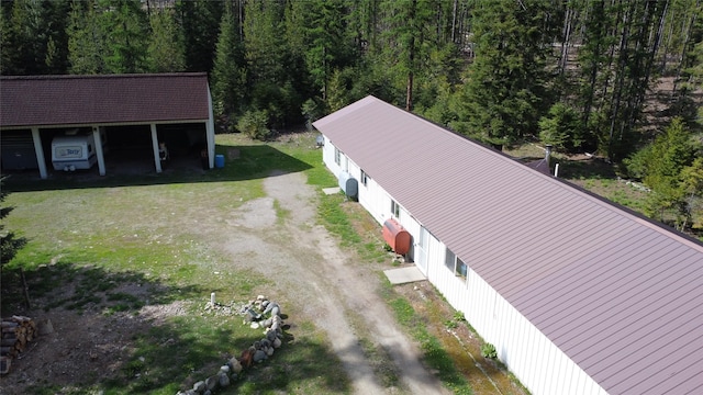 401 Western Larch Ln, Yaak, MT 59935 - view from above of property featuring a heavily wooded area
