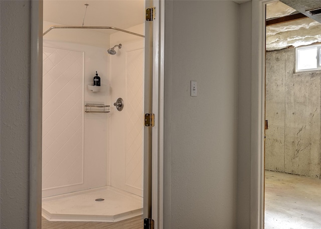 bathroom with a shower