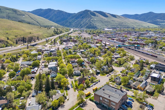 705 N 3rd St W, Missoula, MT 59802 - aerial overview of property's location featuring a mountainous background