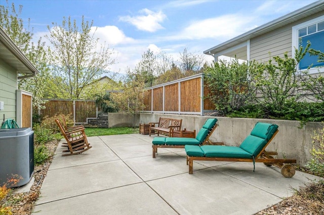 view of patio with a fenced backyard