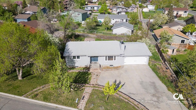 aerial view of residential area