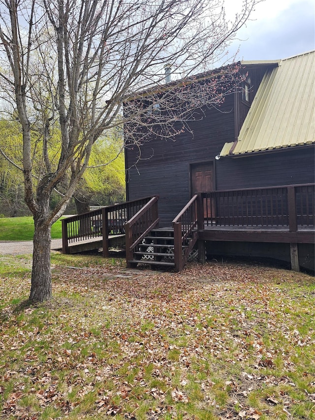 4743 Sloway Frontage Rd, Superior, MT 59872 - rear view of house with metal roof and a deck