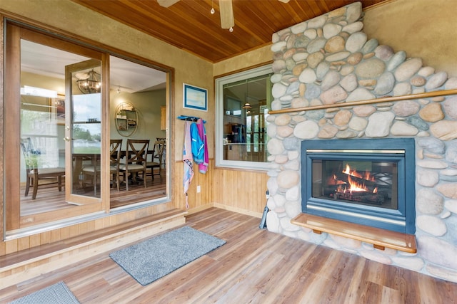 1815 Homestead Dr, Missoula, MT 59808 - property entrance with a fireplace and a ceiling fan