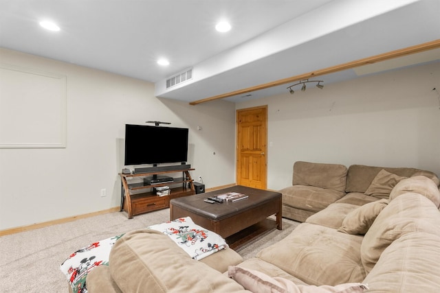 1815 Homestead Dr, Missoula, MT 59808 - living room featuring carpet floors, baseboards, and recessed lighting