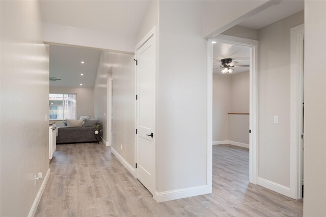 412 White Fox Run, Polson, MT 59860 - hall featuring light wood-style flooring, baseboards, and recessed lighting
