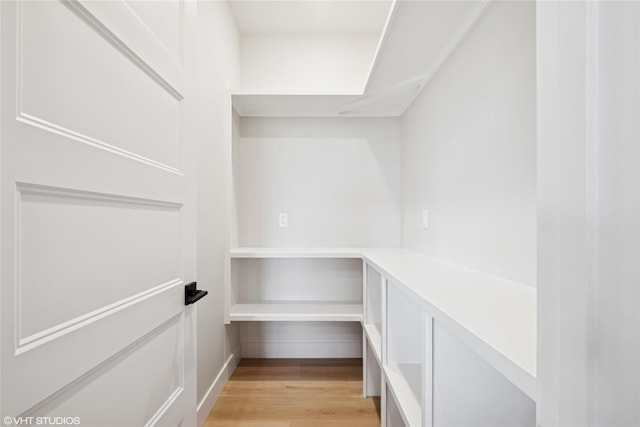 spacious closet with light wood-type flooring