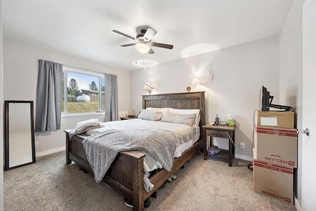 688 Black Horse Trl, Stevensville, MT 59870 - carpeted bedroom with baseboards and ceiling fan