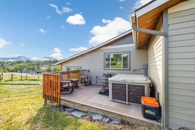 688 Black Horse Trl, Stevensville, MT 59870 - wooden deck with a mountain view