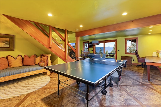 32220 Tamarack Dr, Bigfork, MT 59911 - recreation room with recessed lighting and baseboards