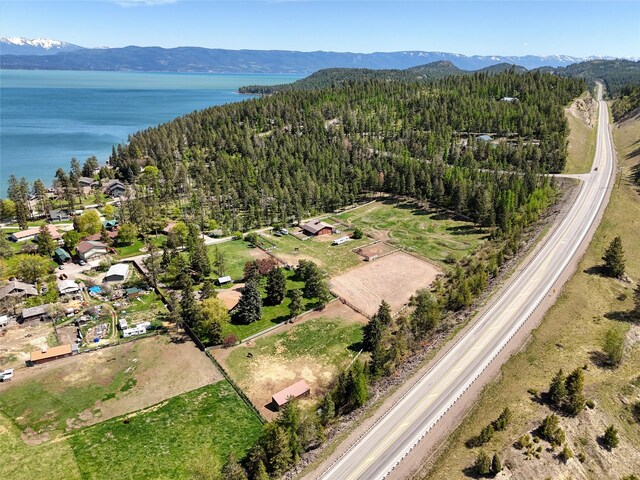 38 Lakeside Ave, Lakeside, MT 59922 - drone / aerial view of a water and mountain view and a forest