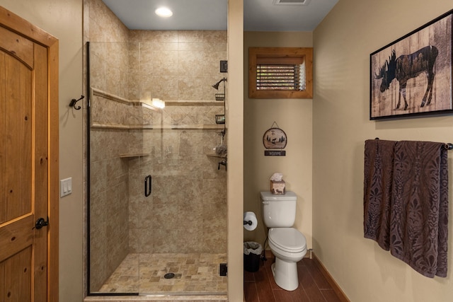 51605 Lake Mary Ronan Rd, Proctor, MT 59929 - full bathroom with a stall shower and wood finished floors