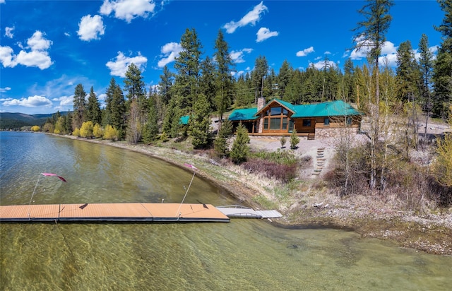51605 Lake Mary Ronan Rd, Proctor, MT 59929 - dock area featuring a water view and a wooded view