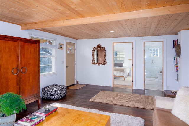 514 W 1st St, Libby, MT 59923 - foyer entrance featuring wooden ceiling, wood finished floors, and baseboards