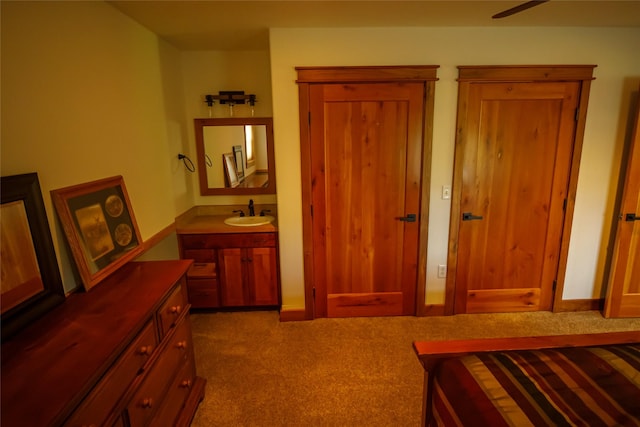 35966 Dublin Gulch Rd, Saint Ignatius, MT 59865 - bedroom featuring a sink and dark carpet