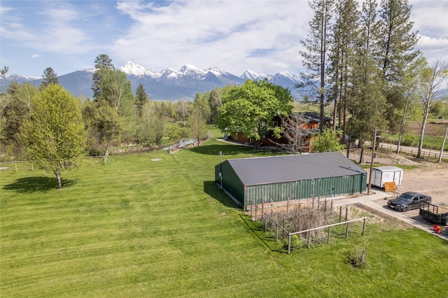 35966 Dublin Gulch Rd, Saint Ignatius, MT 59865 - view of yard featuring an outbuilding, a pole building, and a mountain view