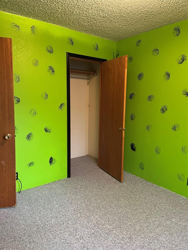 156 Clary Ave W, Geraldine, MT 59446 - unfurnished bedroom featuring carpet floors, a closet, and a textured ceiling
