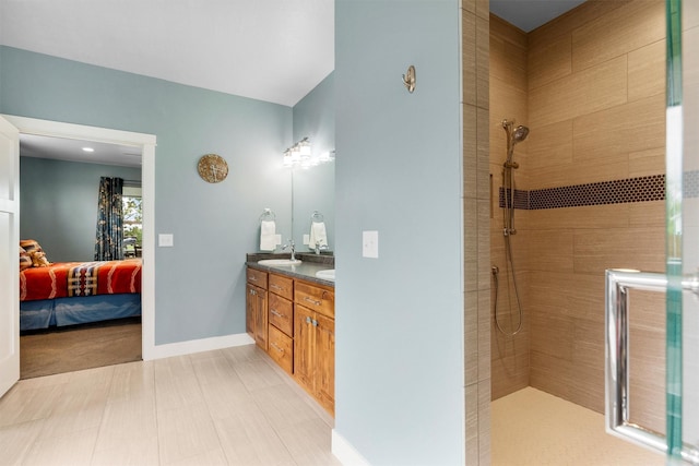 500 Bass Ln, Corvallis, MT 59828 - ensuite bathroom with a tile shower and double vanity
