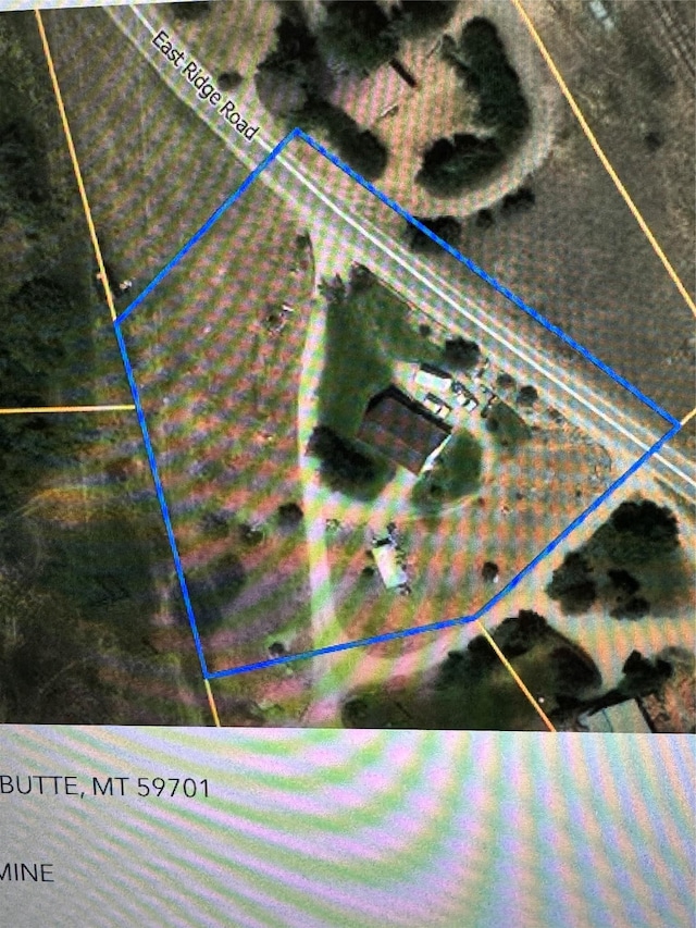 3946 E Ridge Rd, Butte, MT 59701 - aerial view of property's location featuring property boundaries highlighted