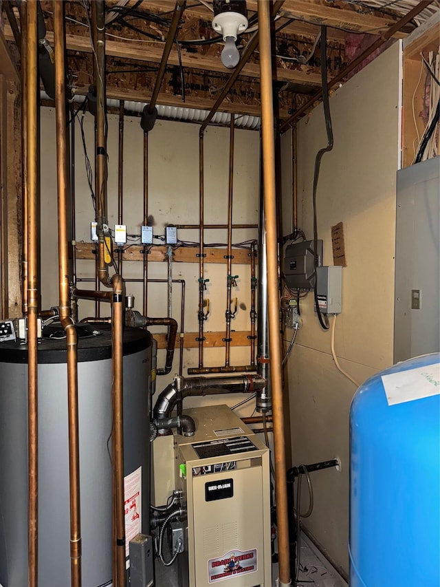 3946 E Ridge Rd, Butte, MT 59701 - utilities featuring gas water heater, electric panel, and a heating unit