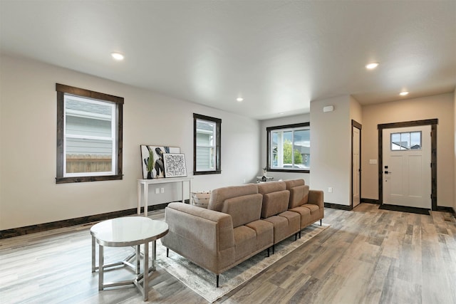 5576 Cattle Dr, Missoula, MT 59808 - living room with light wood-style floors, recessed lighting, and baseboards