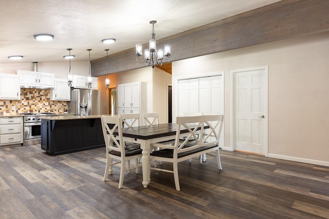 6400 Boondock Ln, Clinton, MT 59825 - dining space featuring dark wood finished floors and a chandelier
