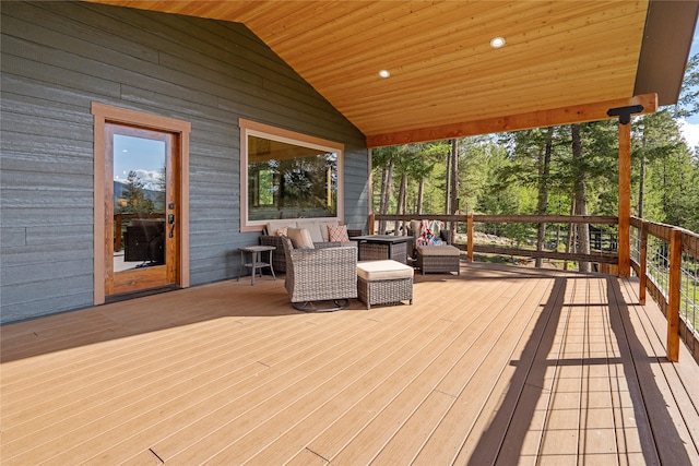 200 Lakeview Ter, Marion, MT 59925 - wooden deck featuring outdoor lounge area