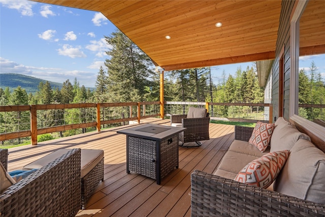 200 Lakeview Ter, Marion, MT 59925 - deck with an outdoor living space and a mountain view