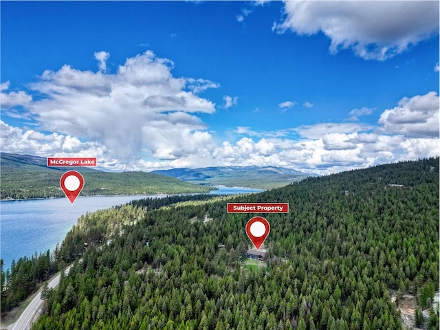 200 Lakeview Ter, Marion, MT 59925 - drone / aerial view of a forest and a water and mountain view