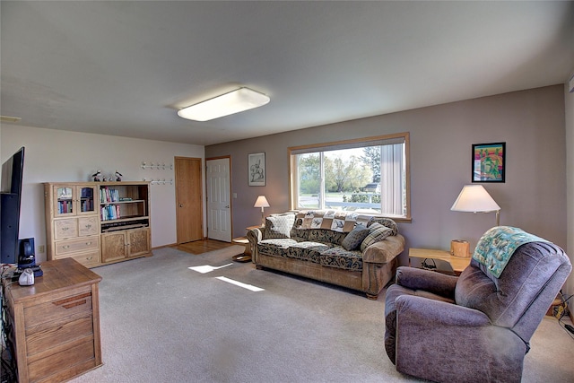 view of carpeted living area